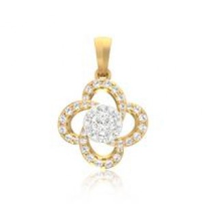 Beautifully Crafted Diamond Pendant in 18k gold with Certified Diamonds - PDD10105W, PD10105WER